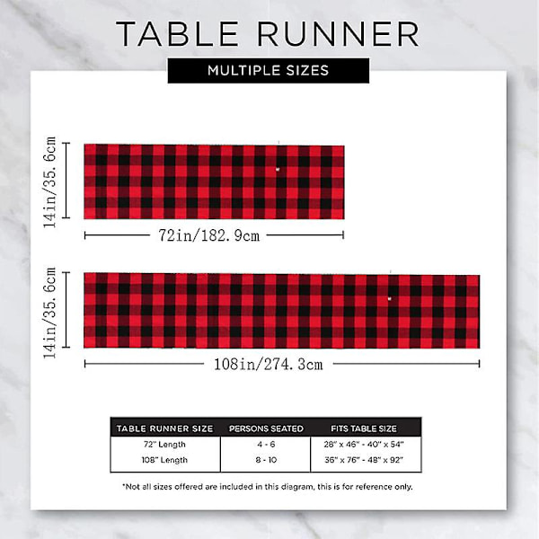 Pöytäliina Punainen ja Musta Ruutuinen Puuvilla Klassinen Tyylikäs Suunnittelu Jouluun Juhlaan Pöytään Koti Sisustus (S)