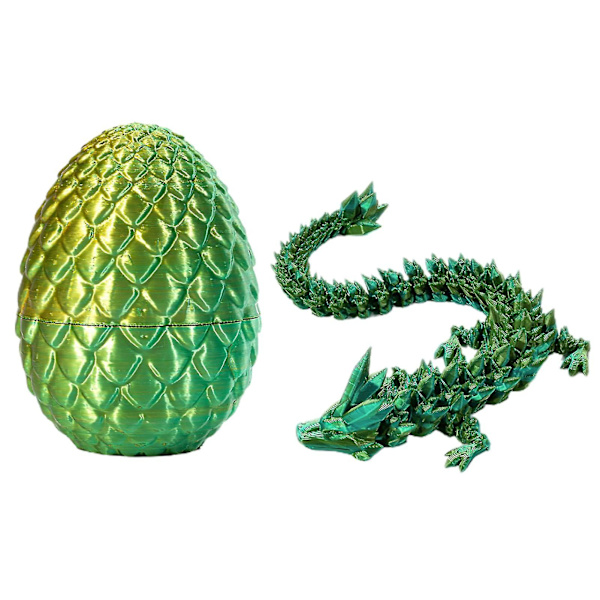 3D-trykt drageegg med drage inni - Fidget-leketøy - Vibrerende farge - Realistisk - Allsidig dragepynt - Miniatyrskulptur - La