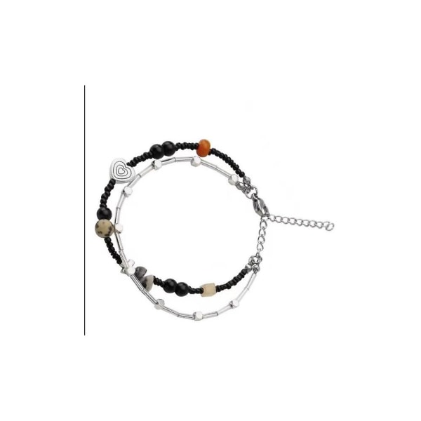Klassisk håndlavet dobbelt-wrap armbånd sort