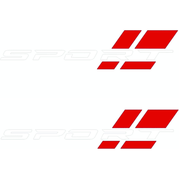 Sport bogstavmærkat, 2 STK 16 tommer hvid rød lastbilside