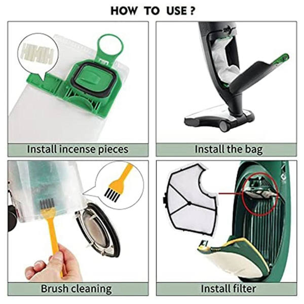 Til Kobold Støvsugerpose Kit Kompatibel Med Vorwerk Kobold Vk140 Vk150-a
