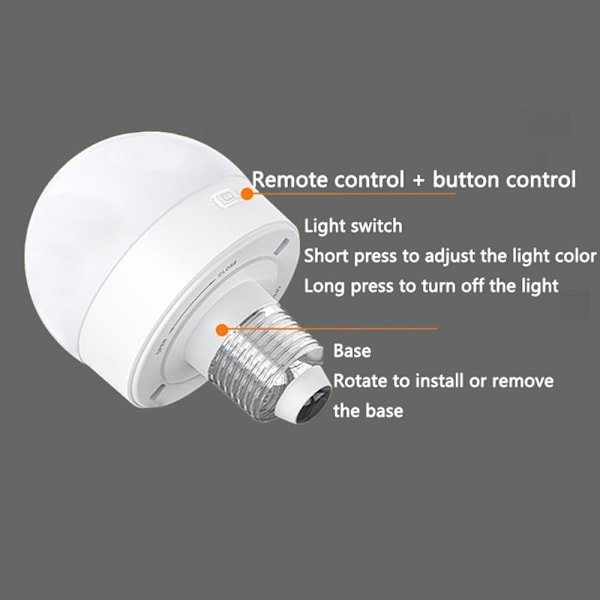 E26/E27 LED-yöpöytävalaisin, 3-värinen himmennettävä jääpallolamppu, kaukosäätimellä, ajastimella, ihanteellinen pöydälle ja seinälle