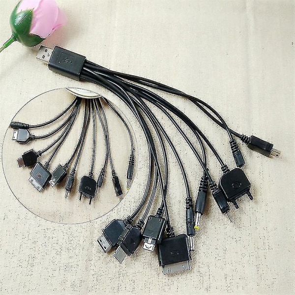 10 i 1 multifunktionell laddare USB kablar för Motorola Samsung LG-datakabel (som visas)
