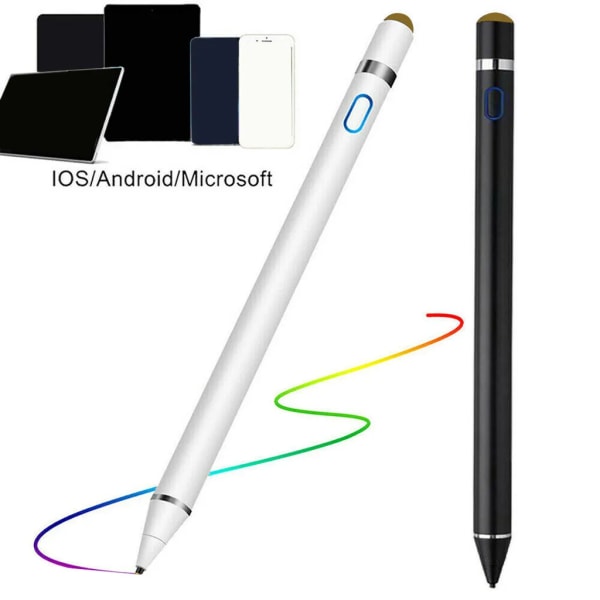 Aktiv kapacitiv penna iPad stylus ios Android-kompatibel mobiltelefon surfplatta målning penna pekskärm penna stylus penna tyghuvud universal vit
