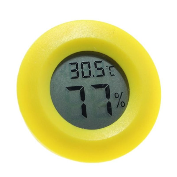 Mini digitalt rumtermometer Hygrometer Ur Hygrometer Temperatur LCD-skærmtermometer（gul）
