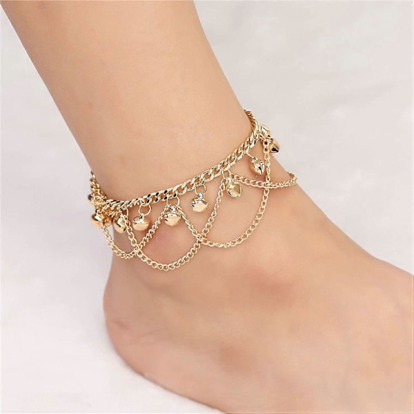 Ankelkedja Unisex, Bohemisk Tassel Klocka Ankelkedja Sommar Strand Kvinna Sandal Ankelarmband Fotkedja
