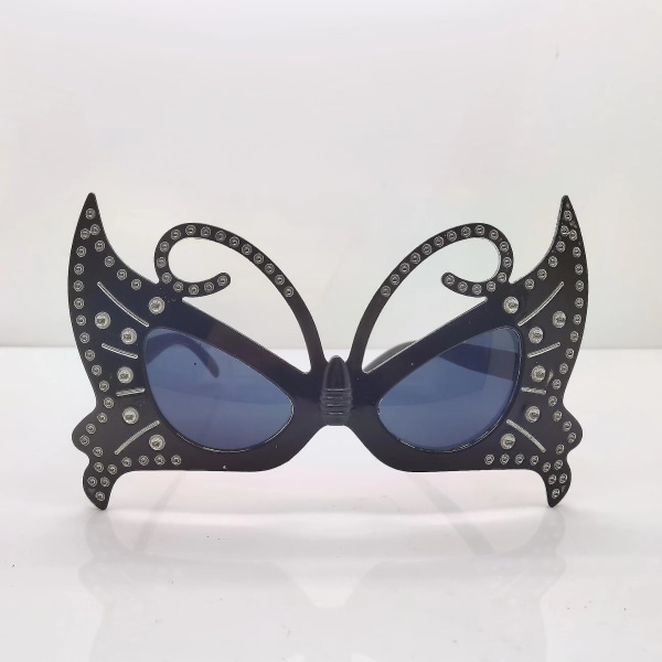 Halloween Black Eyeglasses Butterfly Costume Accessories (1 stk, svart)