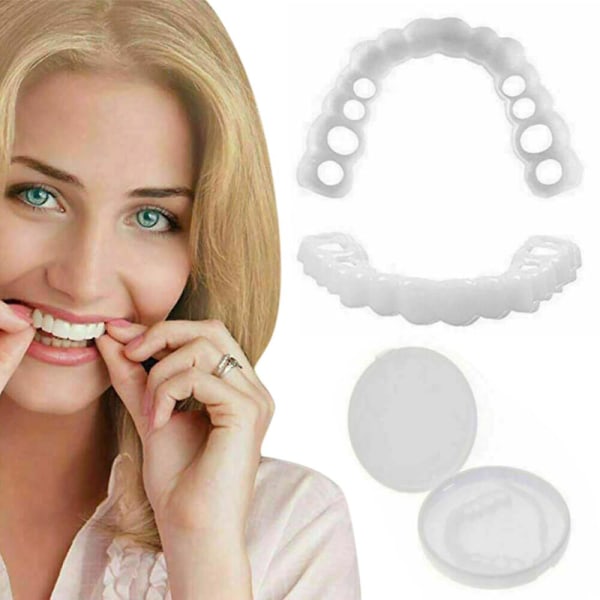 Perfect Smile Brace Fäst på övre falska tänder Dental Faner Protes Cover Set