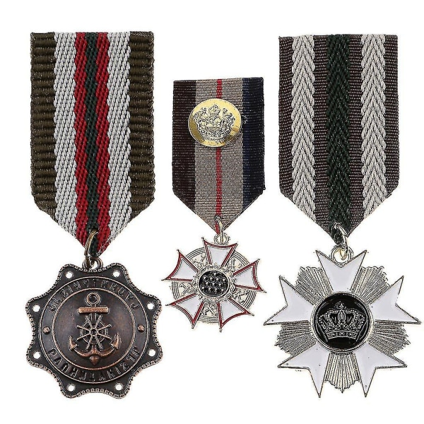5x årgang unisex militærmedalje Hærens merker Stjernebrosjenål smykkestil 1（5 stk）