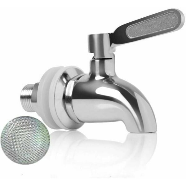 Udskiftningshane til drikkevaredispenser, hane i rustfrit stål til vin og øl eller drikkefad, slidstærk, 16 mm udskiftningshane til dispenser