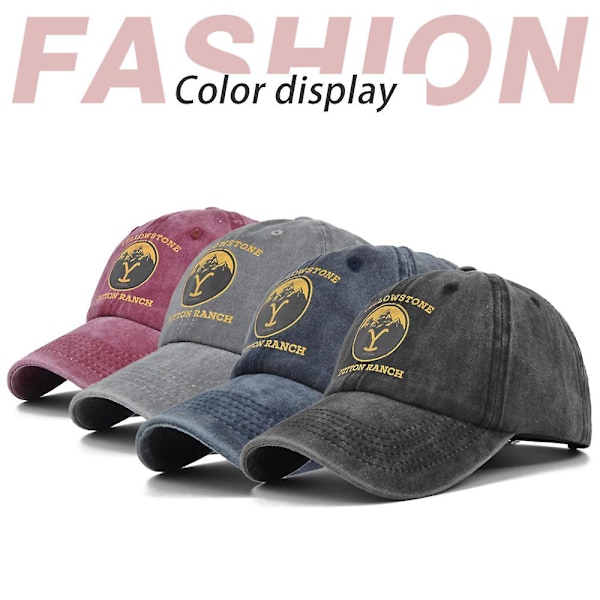 Europeisk og amerikansk graffititrykk baseballcaps Yellowstone silketrykk toppluet laget av gammel buet brem solskjerm