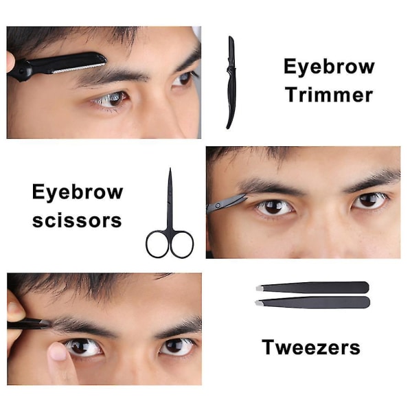 Øjenbrynssæt, 5 i 1 pincet, der er kompatibel med øjenbryn, professionelt øjenbrynsplejesæt inkluderer øjenbrynsskraber i rustfrit stål Øjenbrynsbørste Øjenbryn S