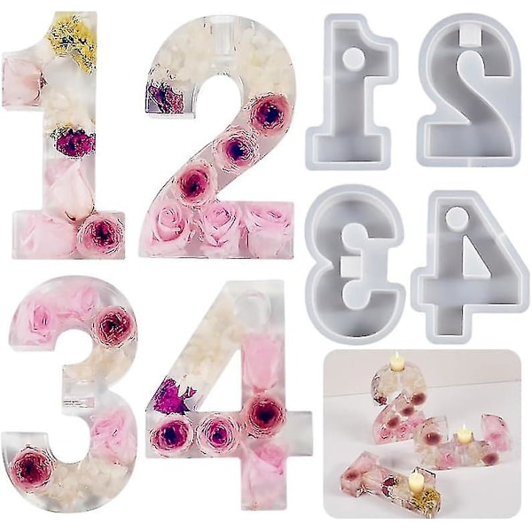 Nummerform, DIY Silikonform, 3D Handgjorda Ljusstakeformar, Gipsform, Ljusstakeform - Nummer 4