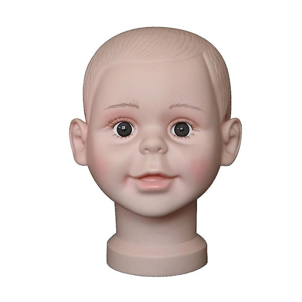 Liten Pojke Barn Mannekäng Huvud Pvc Barn Mössa Display Form Headwear Cap Hållare