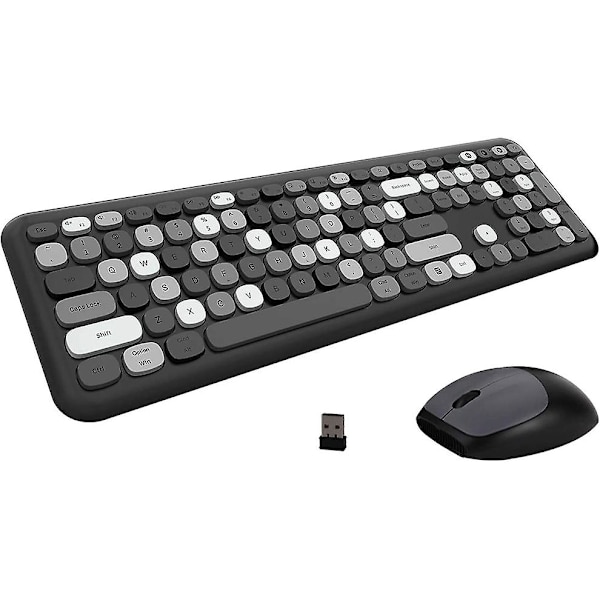 Mofii trådlöst tangentbord och mus Usb 110 tangenter kompakt fullstorlek trådlöst färgglatt tangentbord set för Windows-dator PC bärbar dator