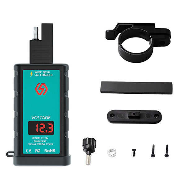 Qc3.0 Usb Typ-c Snabbladdare för Motorcykel Telefonhållare för Styrfäste 1st