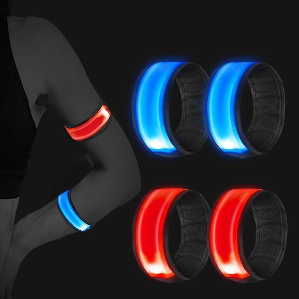 Reflekterende LED-armbånd, 4-delt vandtætte, justerbare LED-armbånd, høj (stil 4)