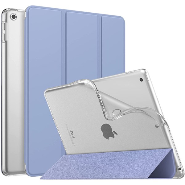 Fodral för iPad 9/8/7:e generationen 2021/ 2020/2019, Mjuk genomskinlig TPU-frostad baksida Slim iPad 10,2 tum fodral med stativ, automatisk väckning/sömn (C)