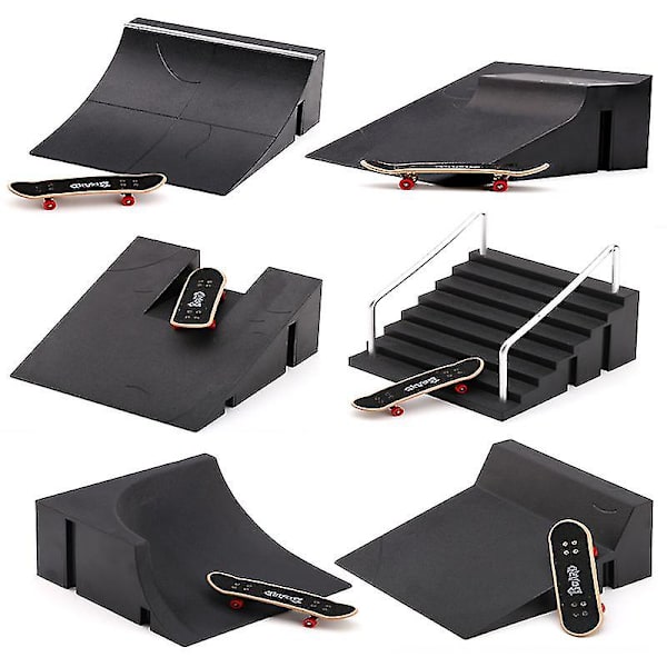 Mini Skateboards Half Pipe Finger Kit Ultimate Skateparks Træning Props Øvelse Til Børn Og Voksne Gaver