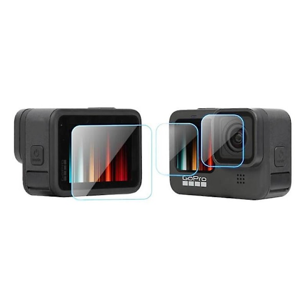 Silikoni suojakotelo objektiivin suojakannen suojus kuori Gopro Hero 10/9 mustalle kamerakehykselle rannehihna Hero10 Hero9 näytön lasikalvo (vain näytön lasi)