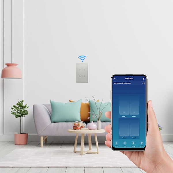 Smart S-witch,smart Wi-fi Wall Swit-ch,2.4ghz Wi-fi Tou-ch Switc-hes,fit For Us Wall Switc-hes, 4