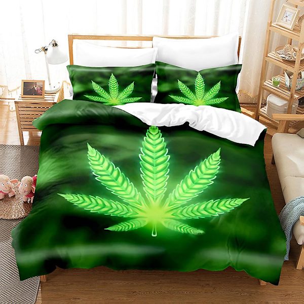 3D Digitaltryck Färgglad Lönnlöv Serie Örngott Täcke Överdrag Sängkläder Tredelad Set DCFY8 180*200cm -ZHENV（180*200cm）