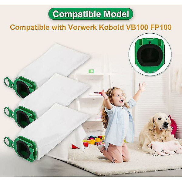 10-pack dammsugarpåsar till filterfri dammsugare Kobold Vb100