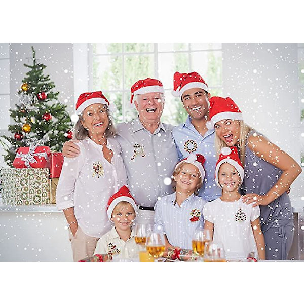 Wabjtam 9-pack flerfärgade strass kristall jul brosch nål set för julklappar