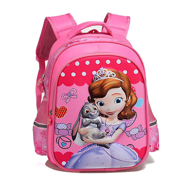 Frozen/prinsesse Sofia barneryggesekk for jenter, lett, stor kapasitet, skolesekk, ryggsekk, gaver (Sofia rosa)
