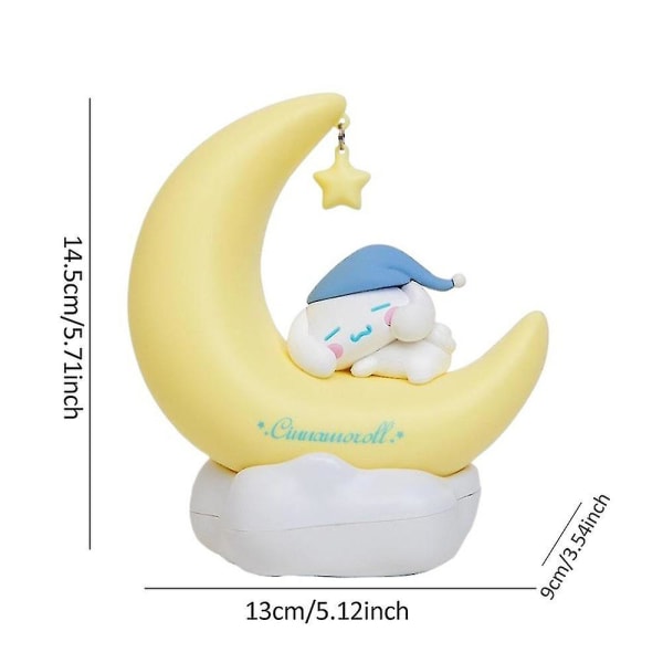 Sanrio Kuu LED-yövalo Kawaii Anime-sarjakuva Kuromi Cinnamonroll Melody Pöytä Yöpöytävalaisin Koristeet Koti Dekor Luovat Lahjat - SNNGV（Cinnamoroll）