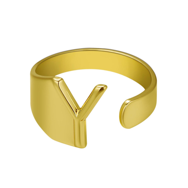 Wabjtam Fashion Couple Ring Twenty Six English Letter Open Ring Couple Jewelry Y