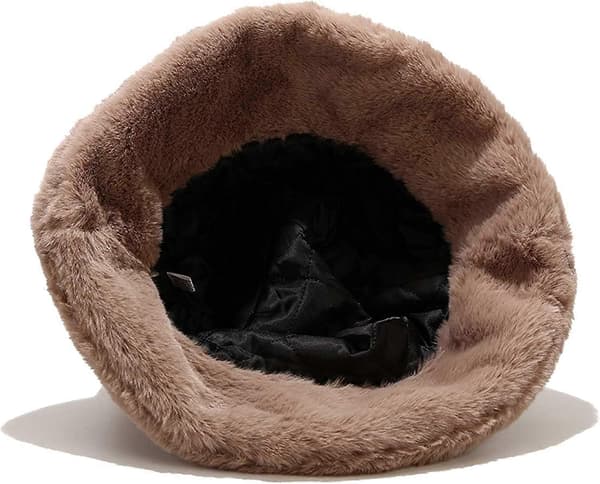 Vinterfårfällshinkhatt Fluffig Varm Hatt för Kvinnor Män En Grå -