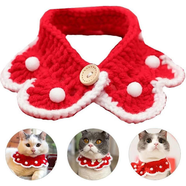 1 st halsduk för husdjur, halsband för flickor, hundhalsband, bandana, halsduk, halsduk för katter, stickad halsduk, halsband, pojketillbehör - S 20-25 cm