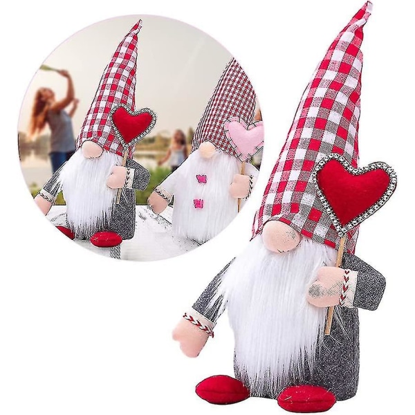 1 st mors dag gnome hjärta Ansiktslös plysch docka elf dvärg docka prydnad dekoration present till mor hem stil2