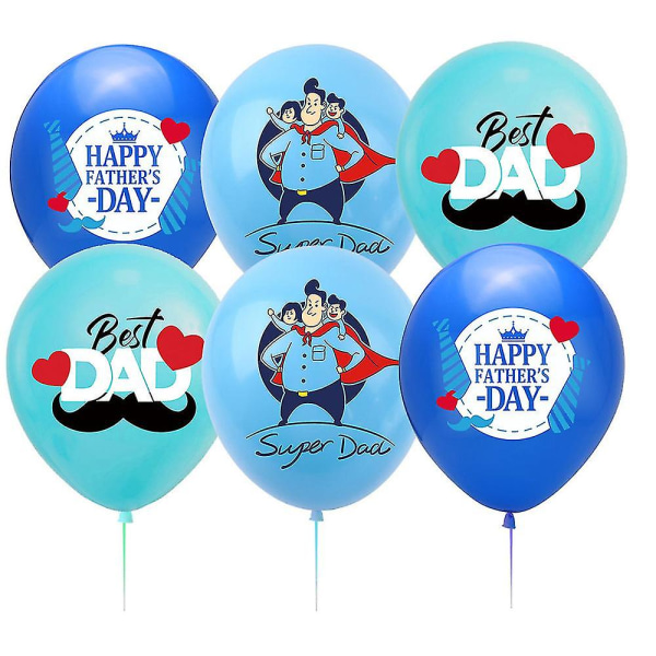 18 stk Happy Fars Day Tema Latex Balloner Kit Dekorationer - Super Dad Best Dad Festival Festartikler favoriserer