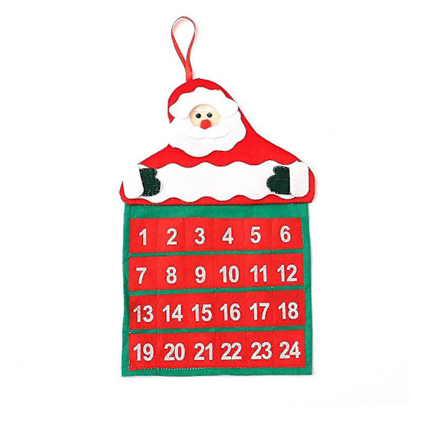 Julkalender i Sammet med Tomte - Väggkalender Julkalender Juldekoration