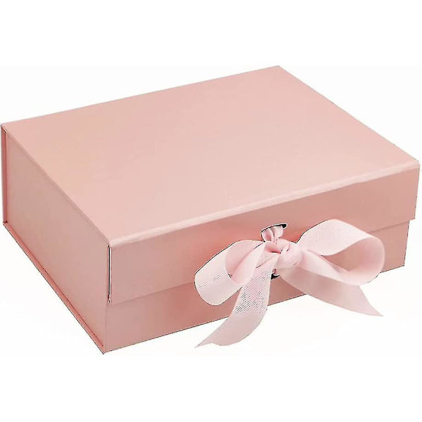 Rosa Presentask, Magnetisk Presentask Platta Förpackning Acsergery Present Med Band För Fru