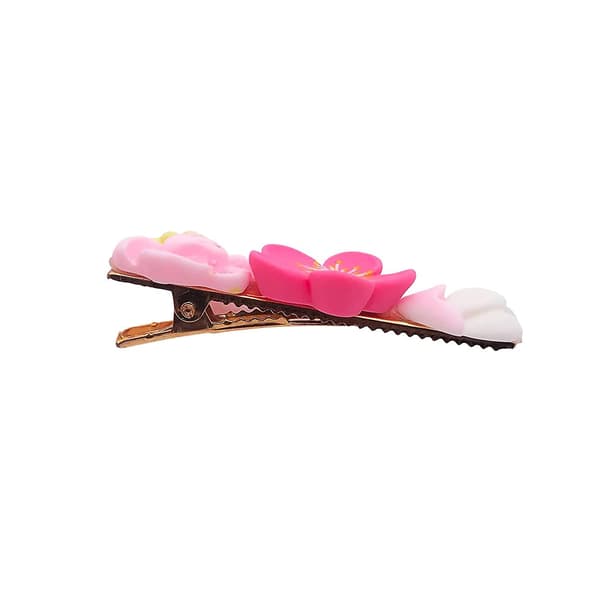 Blomster Bangs Hårklemmer til Kvinder Piger Resin Hårnåle Søde Hår Tilbehør Pink Støvfang