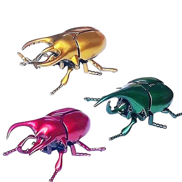Rörlig insektsmodell Barnens uppdragskampbagge Urverk Djurleksak - SNNGV（Gyllene）