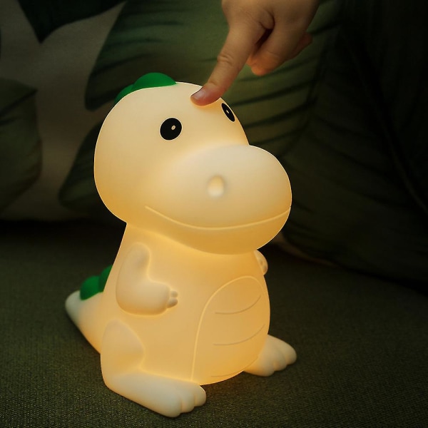 Wabjtam Dinosaur Night Light, 7 väriä vaihtava lasten yövalo, silikonidinosauruksen huoneen sisustus, kannettava paristo baby yövalo dinosauruslamppu