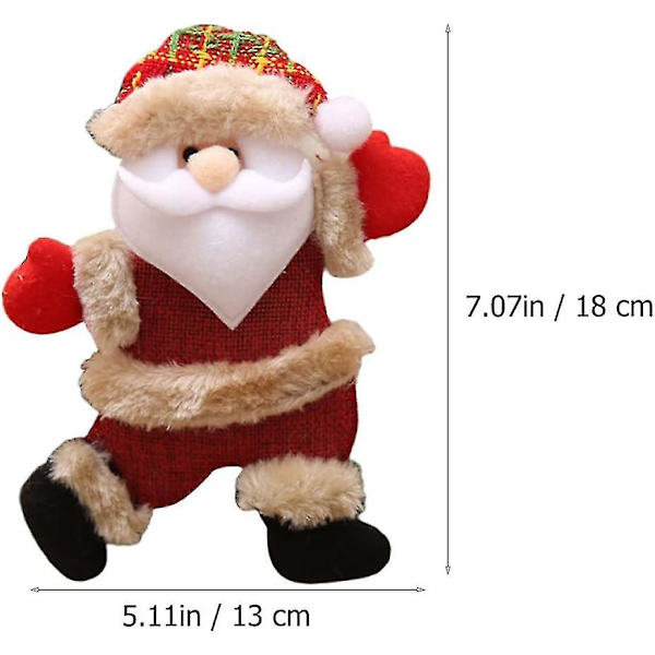 Paket med 6 dockor hängen presenter fönster älg semester dans jul plysch tyg dekorationer snögubbe delikat inredning söt fest hängande små prydnader T