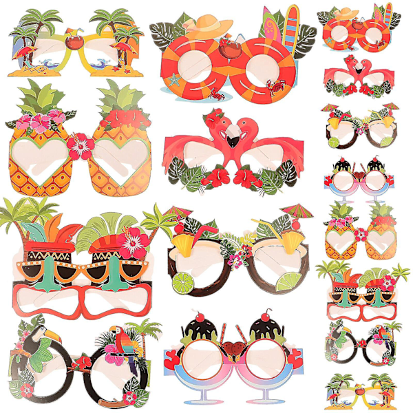 24 st strandfest pappersglasögon dekor färgglada hawaiianska festglasögon luau fest fotorekvisita
