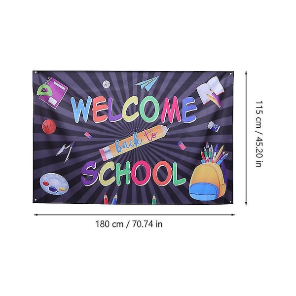 1 stk Dacron hengende banner tilbake til skolen banner kreativt festbakgrunn
