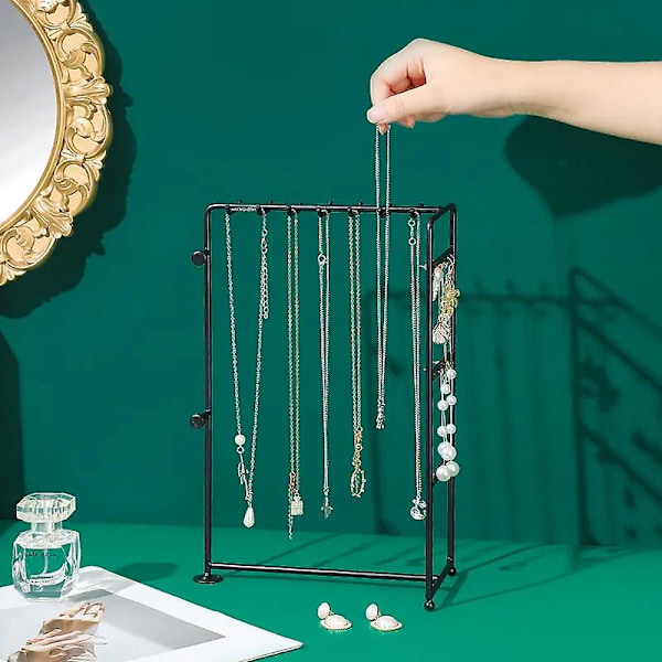Halsband Örhänge Metall Smycken Display Stativ Guld Och Svart Ring Förvaring Organisatörer Rack Hållare Butiker Display Dekor