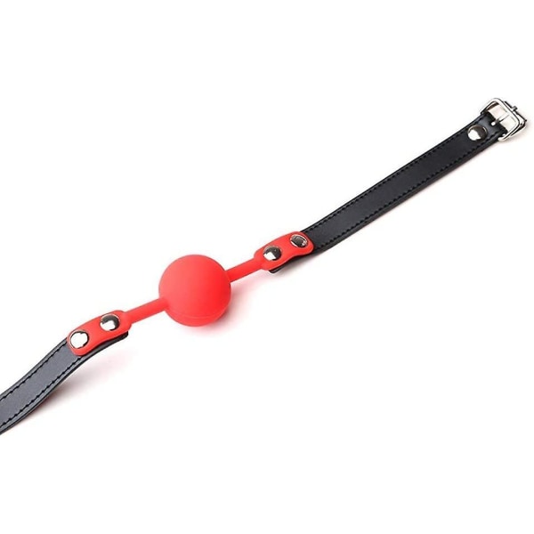WABJTAM Baisihua justerbar læderkrave og mundpropbold (rød)