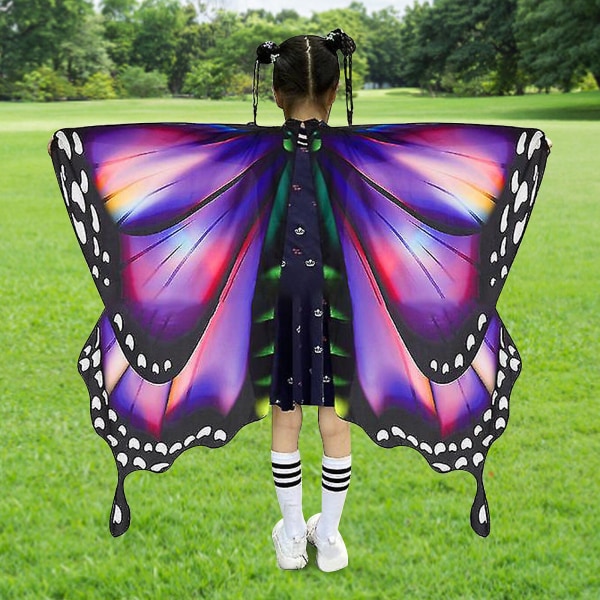 Sommerfuglvinger for jenter, sommerfuglkostyme til Halloween-fest Barn Fairy Wing（Style9）