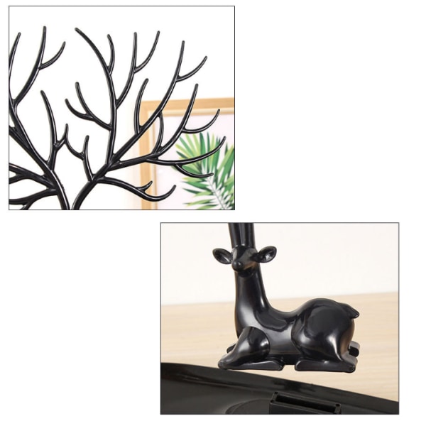 Deer Smycken Rack-örhänge Armband Hanger -Smycken Display svart