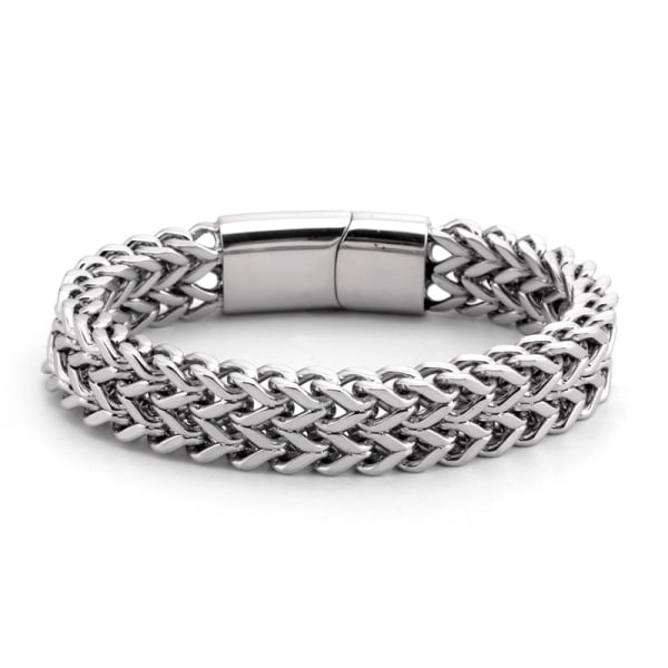 Män Armband-Magnet Spänne Titan stål dubbellager armband 20 cm
