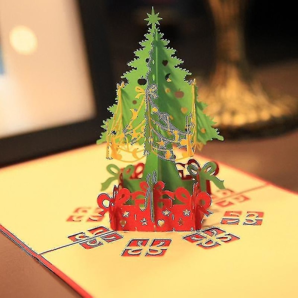 3D-joulukortit, pop up -joulukortti, joulukortit kirjekuorilla, paras lahja jouluksi, joululahjakortti2kpl-punainen Fiis