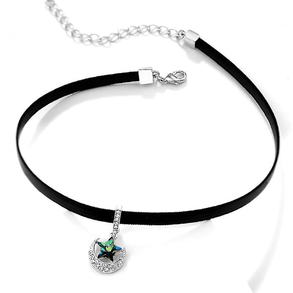 Ghyt Svart Lær Choker Halskjede for Kvinner